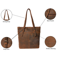 Load image into Gallery viewer, London Velvery Vintage Leather Tote Shoulder Bag