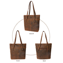 Load image into Gallery viewer, London Velvery Vintage Leather Tote Shoulder Bag