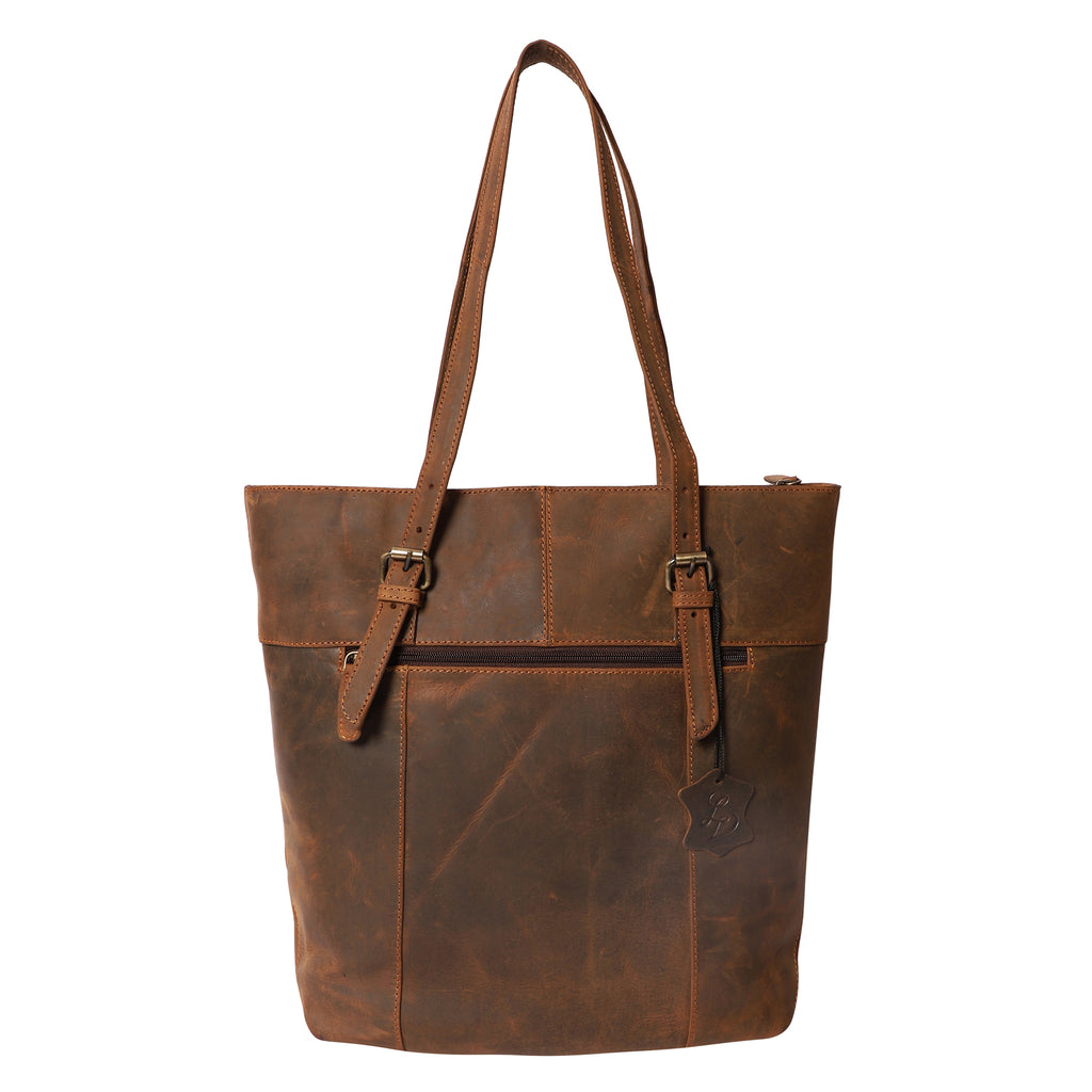 London Velvery Vintage Leather Tote Shoulder Bag