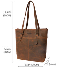 Load image into Gallery viewer, London Velvery Vintage Leather Tote Shoulder Bag