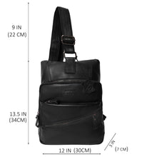 Load image into Gallery viewer, Quality Crunch - Unisex Leather Backpack/Crossbody Bag - Black