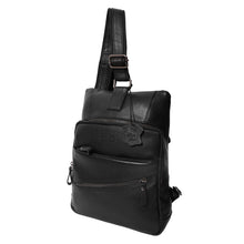 Load image into Gallery viewer, Quality Crunch - Unisex Leather Backpack/Crossbody Bag - Black