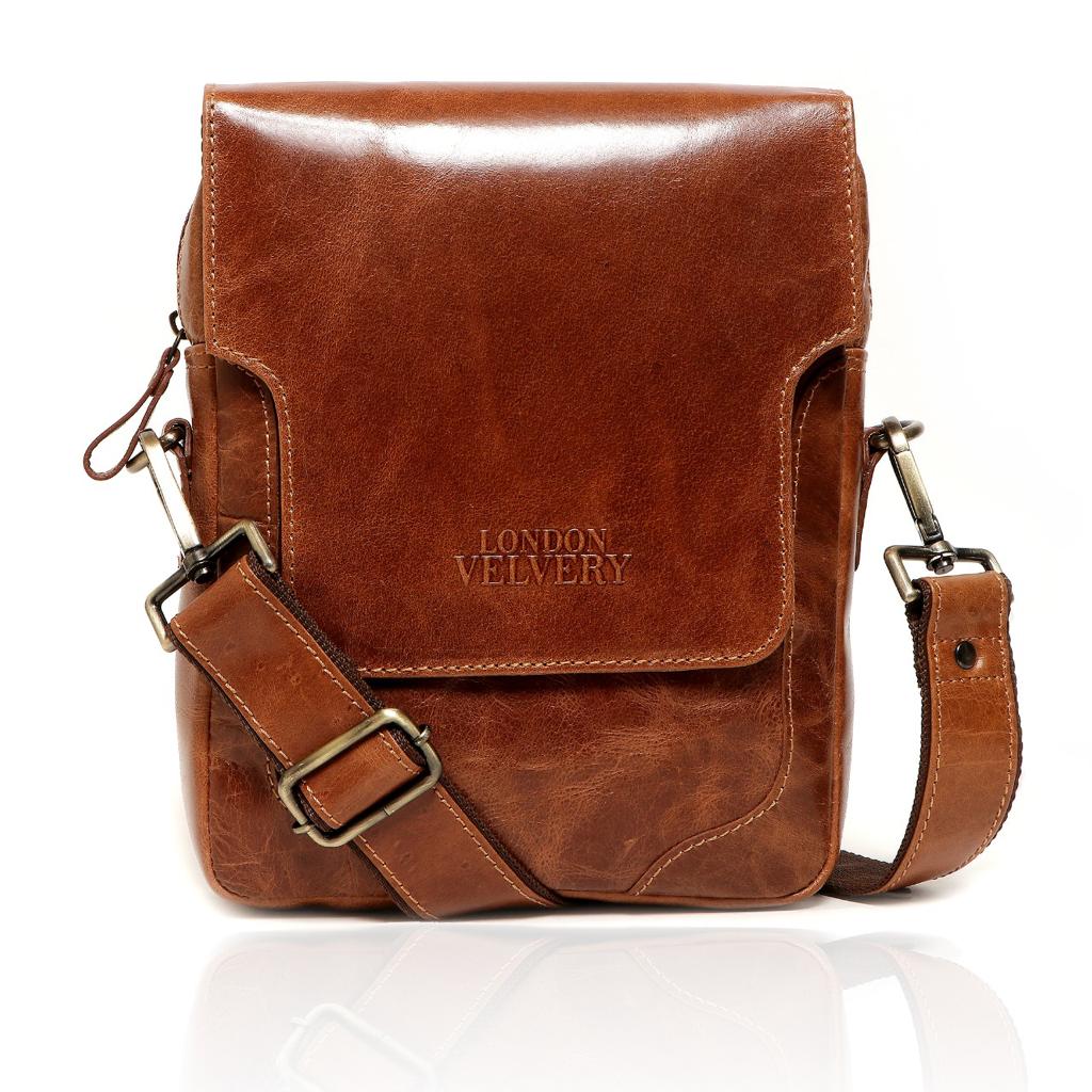 London Velvery Unisex Cross Body Leather Messenger Bag