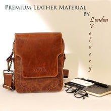 Load image into Gallery viewer, London Velvery Unisex Cross Body Leather Messenger Bag