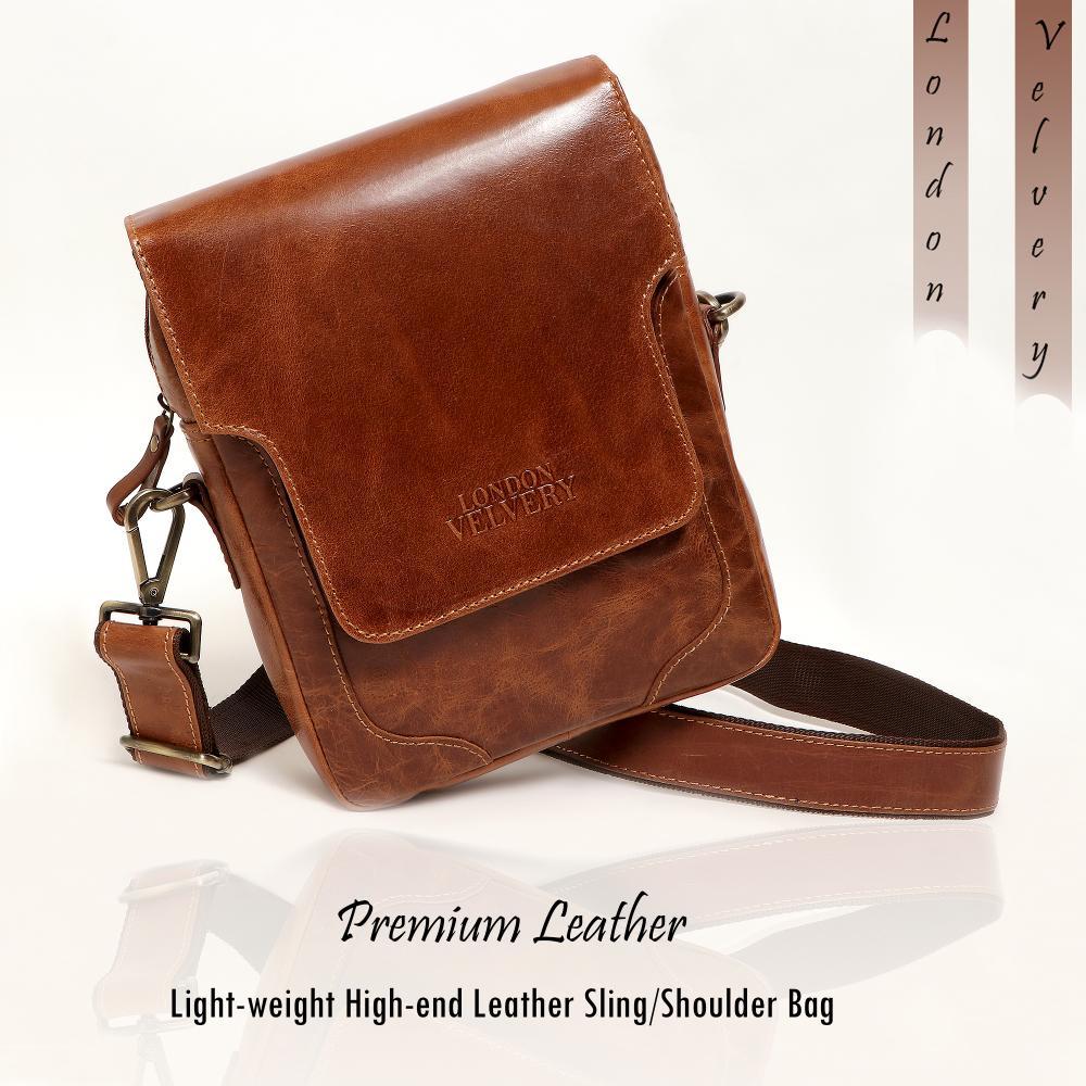 London Velvery Unisex Cross Body Leather Messenger Bag